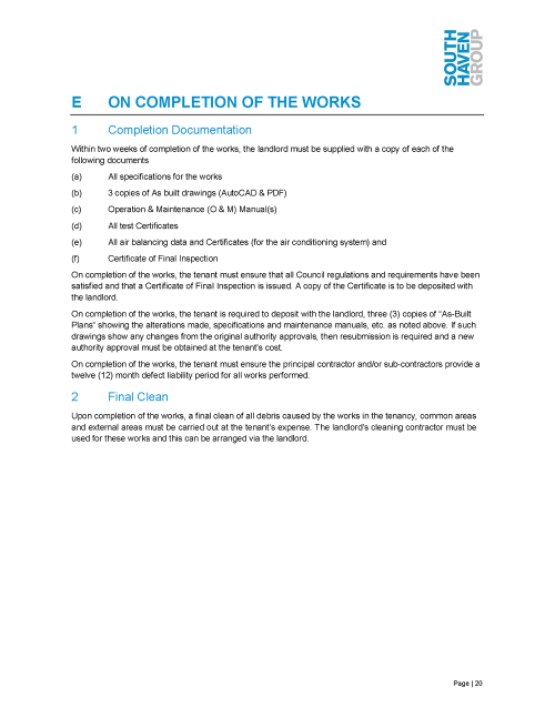 Haven Workspaces - Building Rules P20